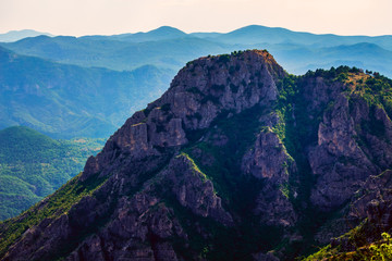 Fototapeta premium Beautiful mountain landscape on sunny day. Montenegro, Albania, Dinaric Alps Balkan Peninsula. Сan be used for postcards, banners,