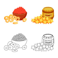 Isolated object of taste and seasonin icon. Set of taste and organic vector icon for stock.