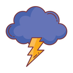 cloud thunderbolt hello autumn design icon