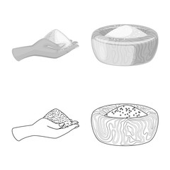 Vector illustration of cooking and sea icon. Collection of cooking and baking stock vector illustration.