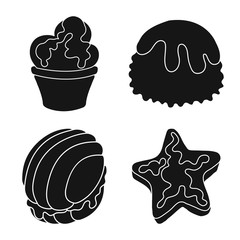 Vector illustration of sweetness and product symbol. Set of sweetness and sweet stock vector illustration.
