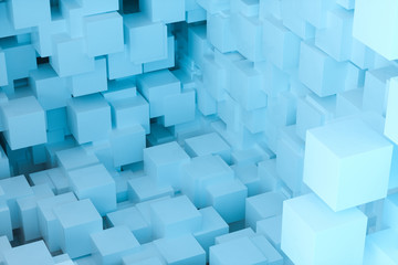 Obraz premium The room made of cubes, in three-dimensional space, 3d rendering.