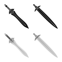 Isolated object of game and armor logo. Collection of game and blade vector icon for stock.