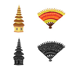 Isolated object of and travel icon. Set of and traditional vector icon for stock.