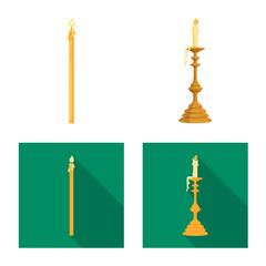 Isolated object of relaxation and flame sign. Set of relaxation and wax vector icon for stock.