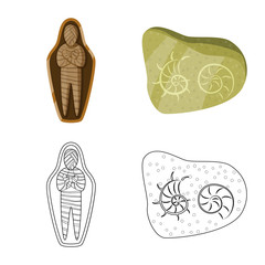 Vector design of story and items icon. Set of story and attributes stock vector illustration.