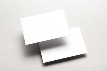 Business cards blank. Mockup on color background. Flat Lay. copy space for text.