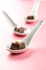 Sweet chocolate pralines.