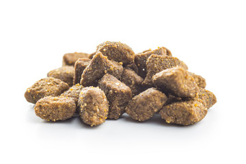 Dry kibble pet food. Kibble for dog or cat.