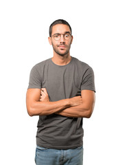 Fototapeta premium Concerned young man posing