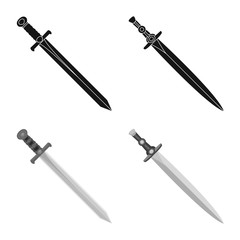 Vector design of game and armor sign. Set of game and blade stock vector illustration.