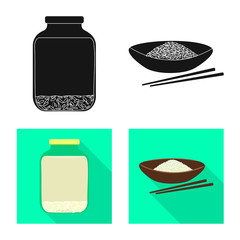 Vector design of crop and ecological sign. Collection of crop and cooking stock vector illustration.