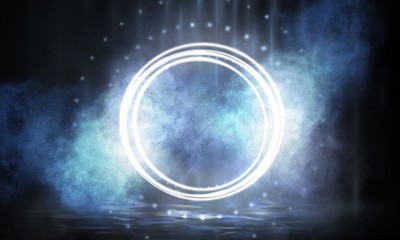 Empty blue studio room. Dark background. Abstract dark empty studio room texture.  Product showcase spotlight background.