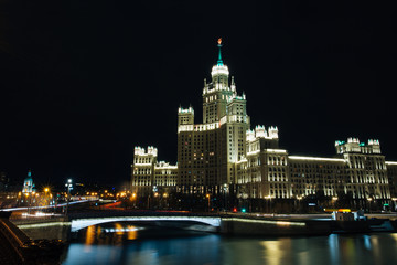 Stunning beauty of the night city and its sights, Moscow, Russia