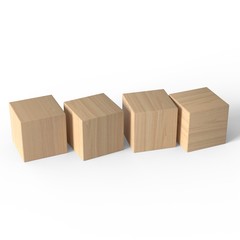 Wooden blocks. Mockup. Isolated on white background