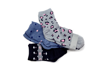 Three women's socks close-up