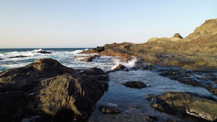 natural pools created by volcanic lava on the Atlantic coast