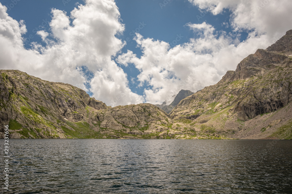 Wall mural French Alps, Valley of Miracles, mountain lakes, pristine nature. Mercantour National Park