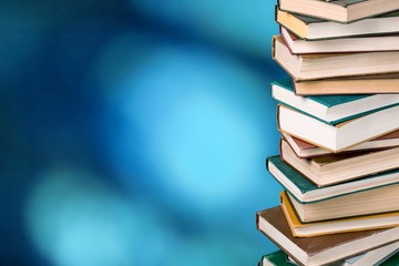 Stack of books, education and learning background
