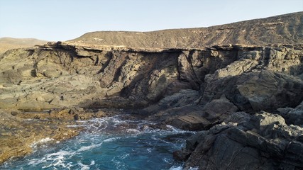 Fototapeta na wymiar natural pools created by volcanic lava on the Atlantic coast