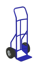 hand truck blue vector illustration