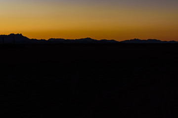 Sunset in arabian desert not far from the Hurghada city, Egypt