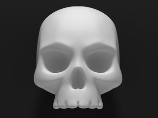 human skull on black background