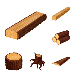 Vector illustration of signboard and wood icon. Set of signboard and wooden stock vector illustration.