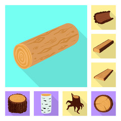 Vector design of material and nature logo. Set of material and raw stock symbol for web.