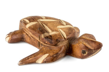 Handcrafted wooden turtle souvenir made in Costa Rica