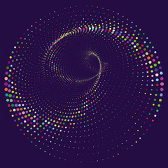 Dotted Vector Spiral Color Pattern or Texture