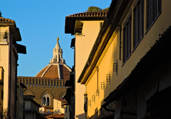 Fototapeta na wymiar photo of florence at sunset The shadows get longer and the colors become more intense