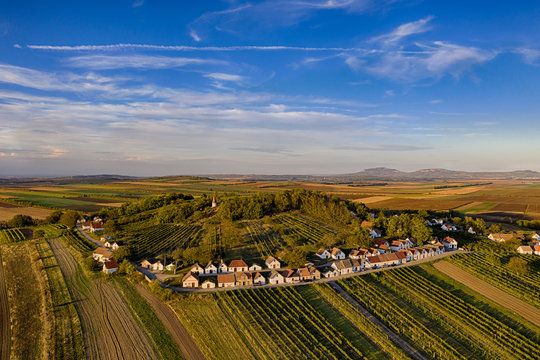 Galgenberg. Cellar alley in Wildendurnbach, Weinviertel, Austria