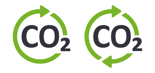 CO2 cycle icon green eco symbol