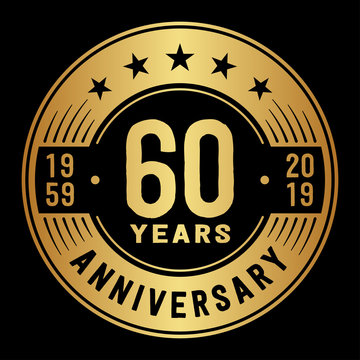 60 years anniversary logo template. Sixty years logo. Vector and illustration.