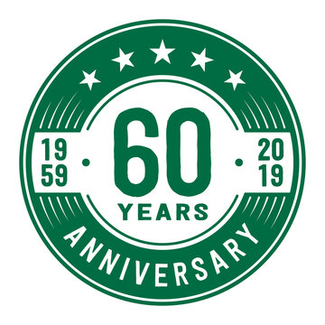 60 years anniversary logo template. Sixty years logo. Vector and illustration.