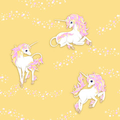 Seamless pattern, background with unicorn