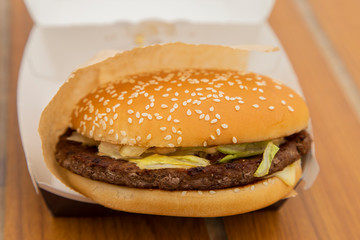 hamburger and fries