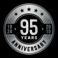 95 years anniversary logo template. Ninety-five years logo. Vector and illustration.