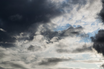 Background of a big powerful storm clouds before a thunder-storm