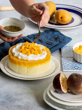 Passion Fuit Mango Cheesecake