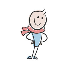 happy man with scarf