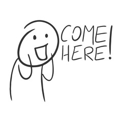 funny man and come here message