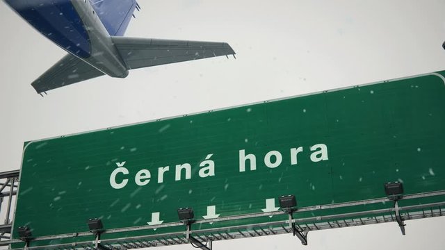 Airplane Takeoff Cerna Hora in Christmas