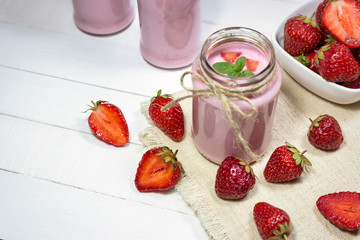 Homemade strawberry yogurt