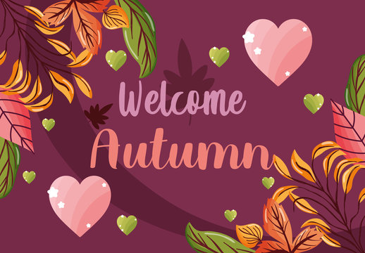 welcome autumn leaves season image