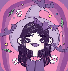 witch girl trick or treat happy halloween