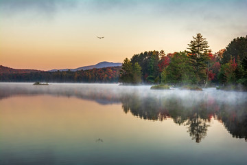 Fototapeta na wymiar Sunrise On Adirondack Lake