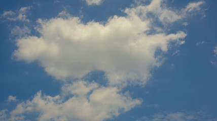 White clouds in the blue sky during