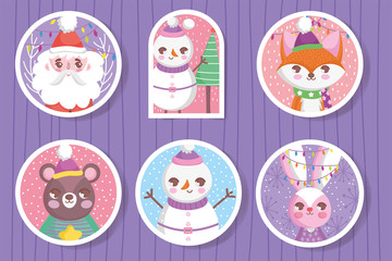 cute happy christmas tags icons